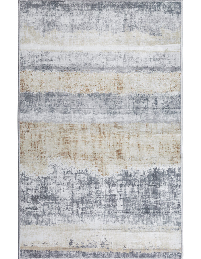 Contemporary Modern Abstract Yellow Grey  Area Rug